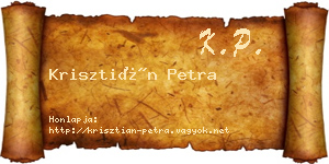 Krisztián Petra névjegykártya